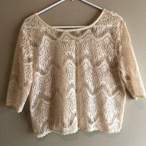 See -through lace blouse